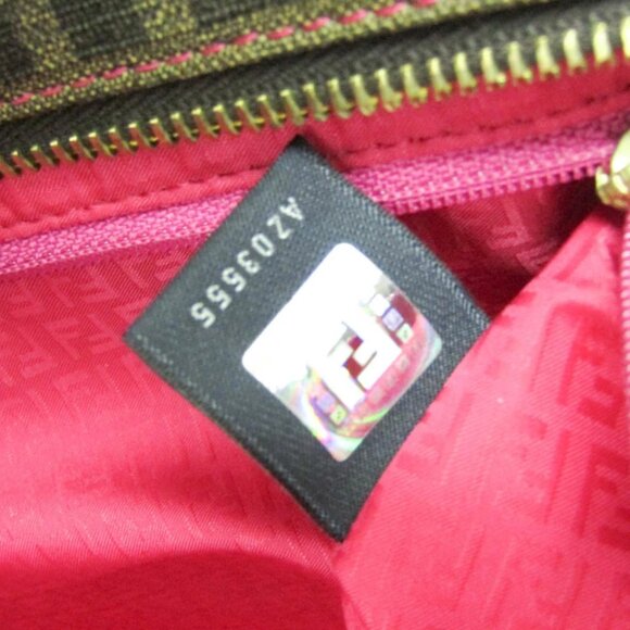 Fendi Zucca Women's PVC Shoulder Bag,Tote Bag Brown 740-022725 - Picture 11 of 12